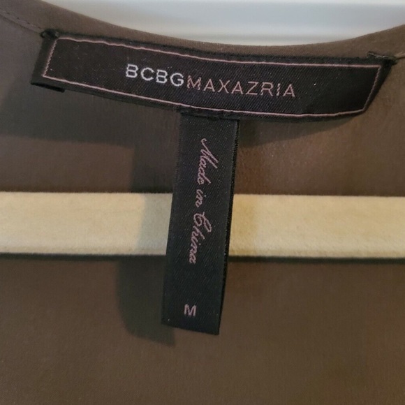 - BCBGMAXAZRIA Green Mura Fringed Silk Top - Picture 5 of 5